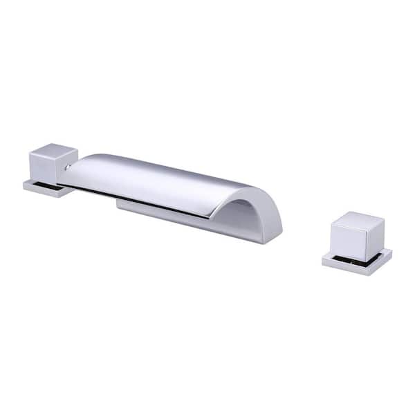 ALEASHA Double-Handle Roman Tub Faucet in Chrome