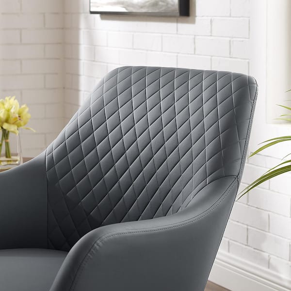 Gray leather store swivel chair