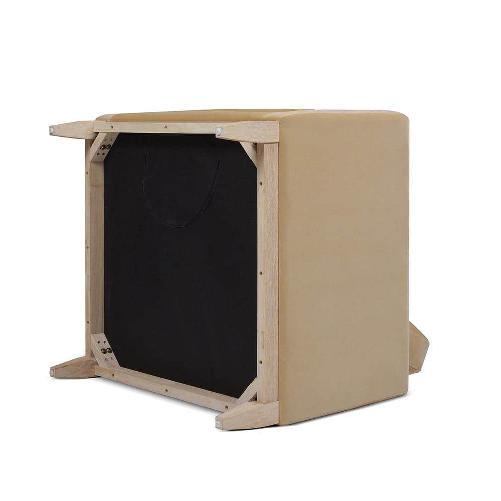 Knox 36" Fawn Brown Velvet Armchair with Wood Base