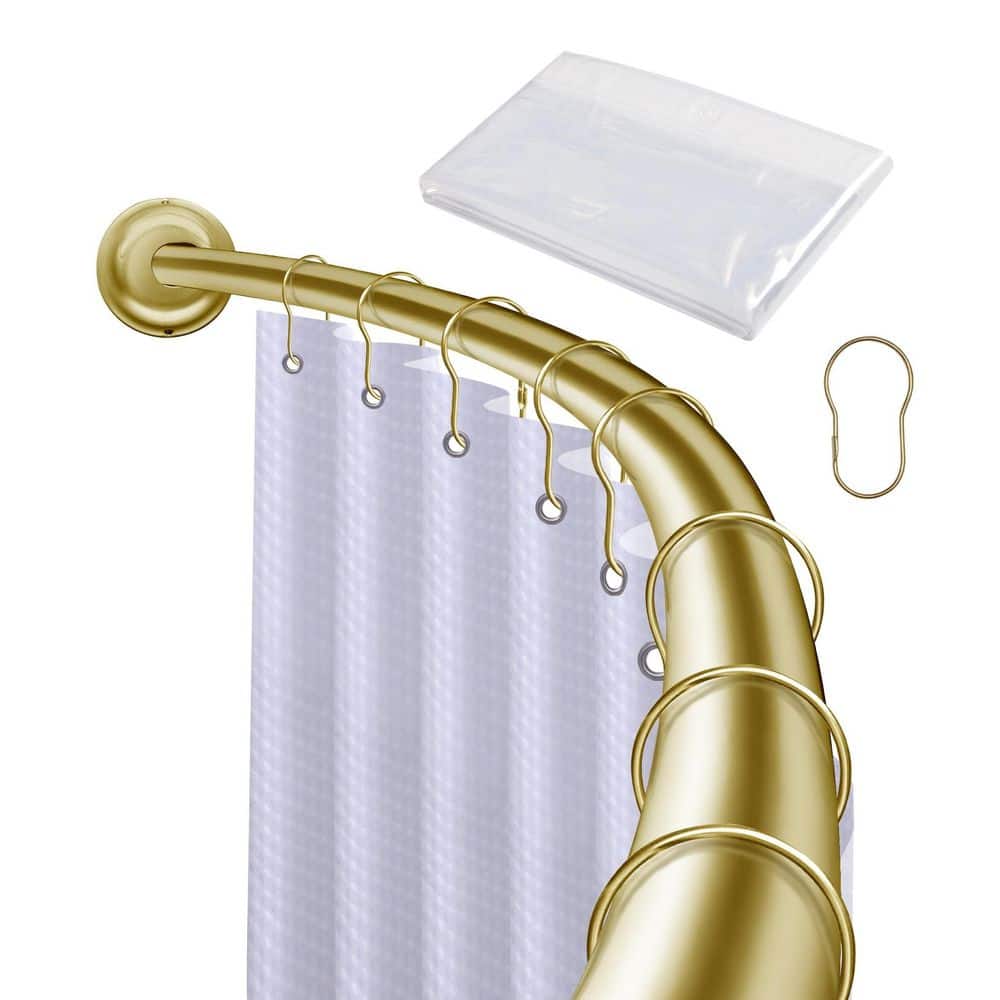 Shower Rod Rings Utopia Alley 72 in. Aluminum Rustproof Adjustable Wall Mounted Single ...