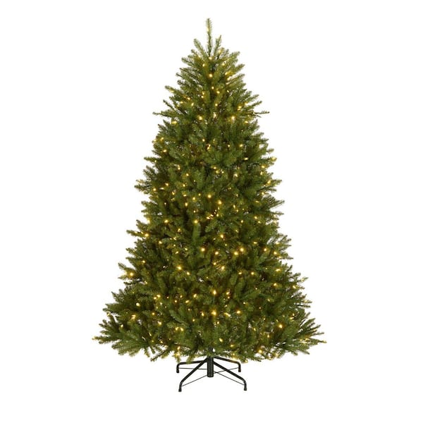 National Tree Company 7 ft. Dunhill Fir Hinged Tree with 650 Dual Color LED Lights and PowerConnect