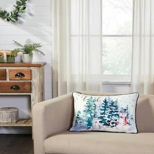 Evergreen White Gold 14 in. x 22 in. Let It Snow Throw Pillow