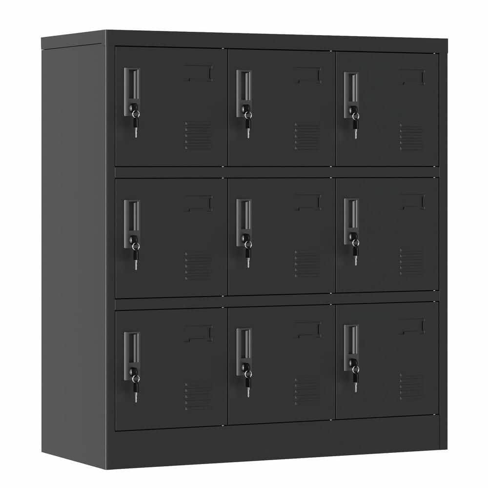 35.4 in. W x 39.4 in. H x 15.7 in. D 9-Door Freestanding Cabinet in Black with Card Slot for Office Gym School price history on PriceWatchPro