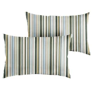 Sunbrella Highlight Ivy Rectangle Indoor/Outdoor Lumbar Pillow (2-Pack)