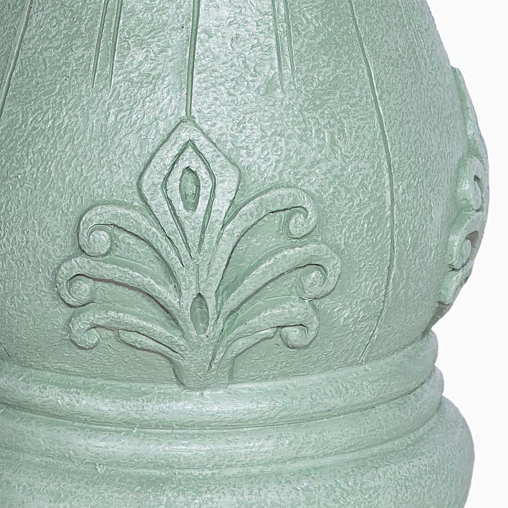 12" Tall Green Polyresin Roman Column Gazing Globe Stand