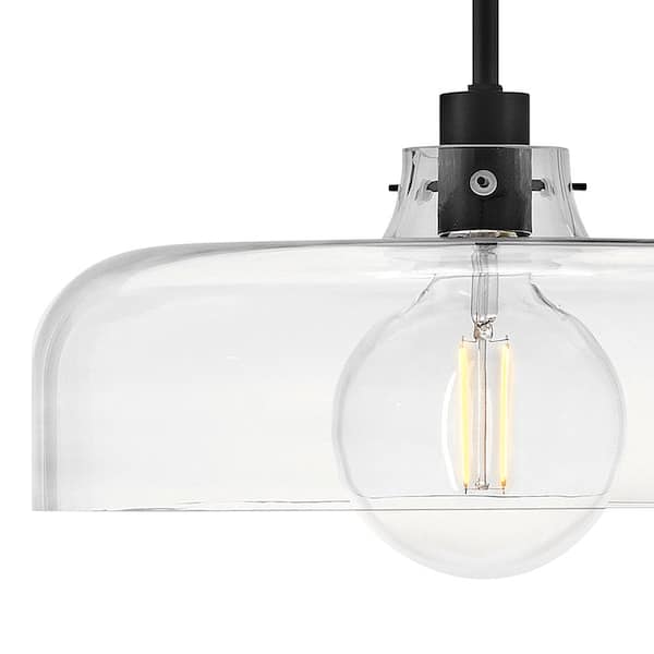 LARK - Maisie 1-Light Black Shaded Pendant Light With Shade