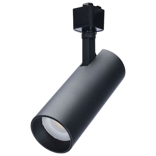 Matte Black 20-Watt Integrated LED 48° Fixed Track Cylinder Head