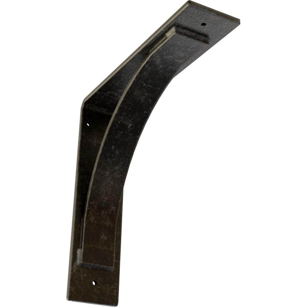 12" Antiqued Warm Silver Steel Bracket for Shelves and Countertops