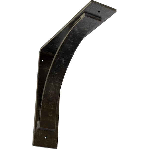 Ekena Millwork 3 in. x 12 in. x 12 in. Antiqued Warm Silver Morris Steel Bracket