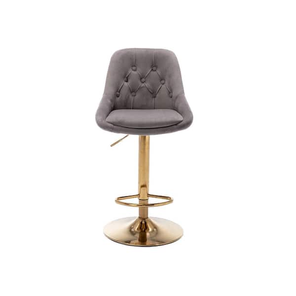 Unbranded 44in. Grey Bar Stools with Back and Footrest Counter Height Dining Chairs