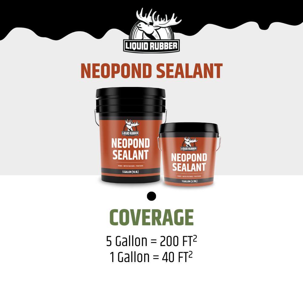 Liquid Rubber NeoPond Black Waterproof Sealant, 1 Gallon