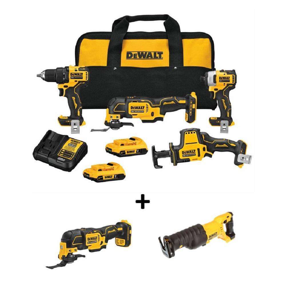 ATOMIC 20-Volt MAX Cordless Brushless Combo Kit (4-Tool), ATOMIC Oscillating Tool & Reciprocating Saw