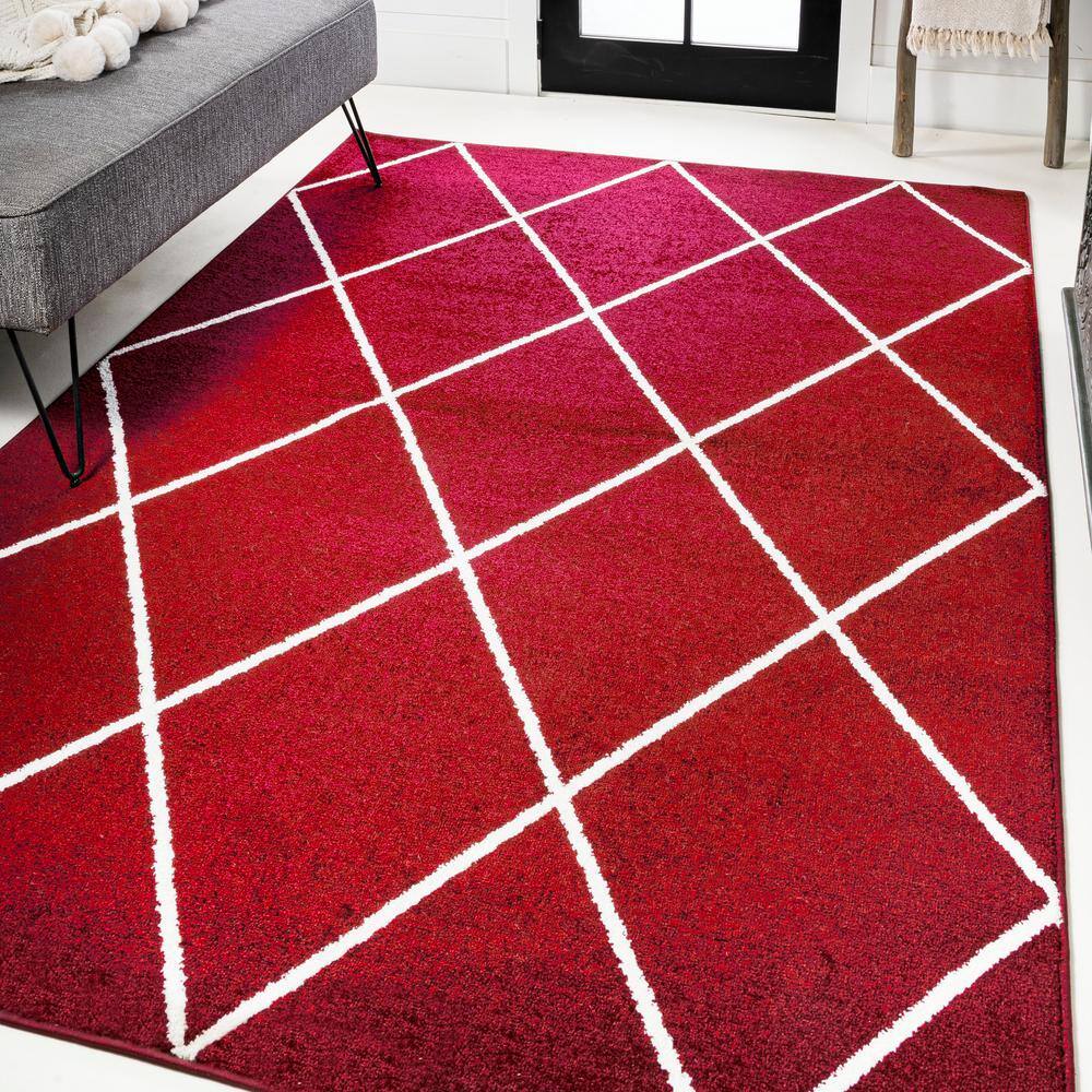 Direct Home Textiles Group Milan Skid-Resistant 27x45 Rectangular Scatter Rugs | Red | 2 x 4 ft | Rugs + Floor Coverings Accent Rugs | Skid Resistant