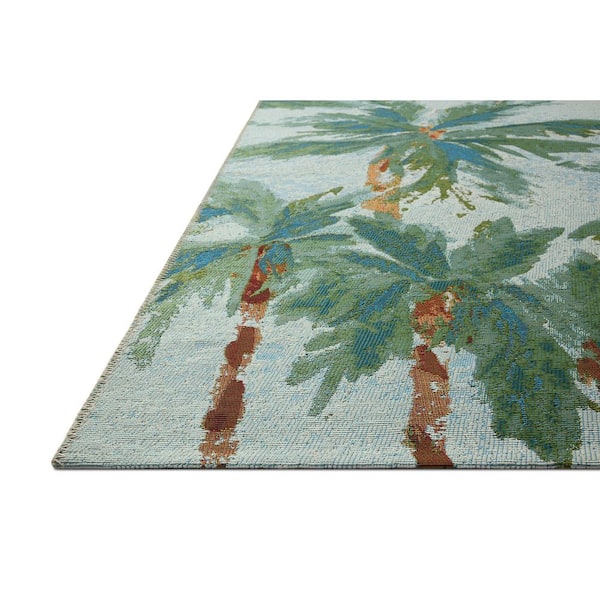Botanical Sky / Green 3 ft. 3 in. x 3 ft. 3 in. Round Indoor/Outdoor Area Rug
