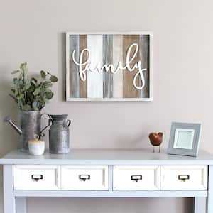 Rustic "family" Wood Decorative Sign Wall Decor