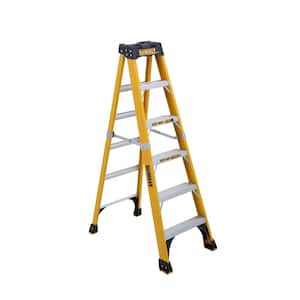 6 ft. Fiberglass Step Ladder 10.4 ft. Reach Height Type 1AA - 375 lbs., Expanded Work Step and Impact Absorption System