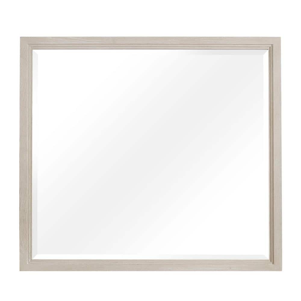 Bradley 40 in. W x 36 in. H Square Framed Dresser Mirror, Antique White