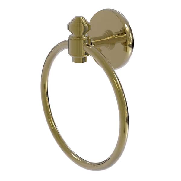Allied Brass South Beach Collection Wall Mounted Towel Ring in Unlacquered Brass