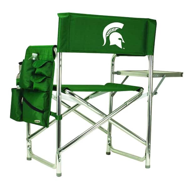 Picnic Time Michigan State University Hunter Green Sports Chair with Digital Logo