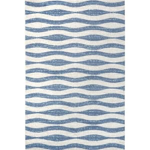 Tristan Blue 4 ft. x 6 ft. Contemporary Abstract Area Rug