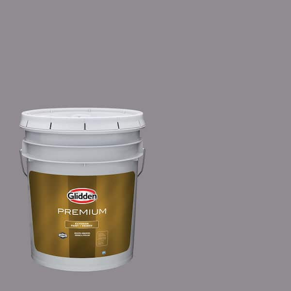 Glidden Premium 5 gal. PPG1003-5 Shining Armor Flat Exterior Latex Paint