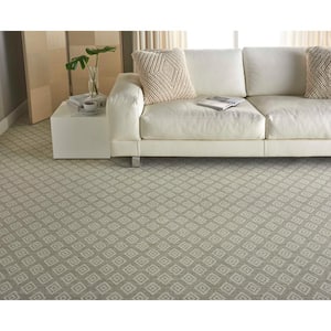 Diamond Park - Brush - Gray 13.2 ft. 32.44 oz. Nylon Pattern Installed Carpet