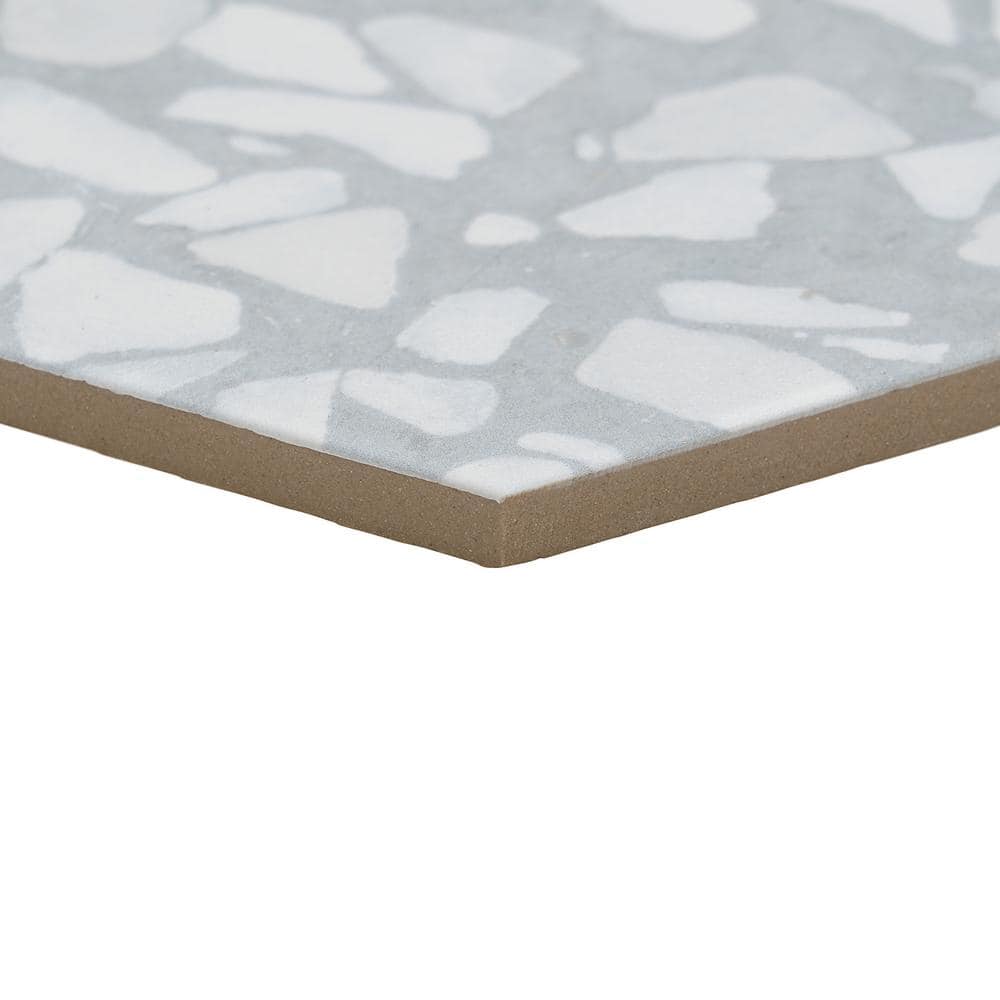 Jurassic Hex 9" Slate Terrazzo Look Matte Porcelain Tile