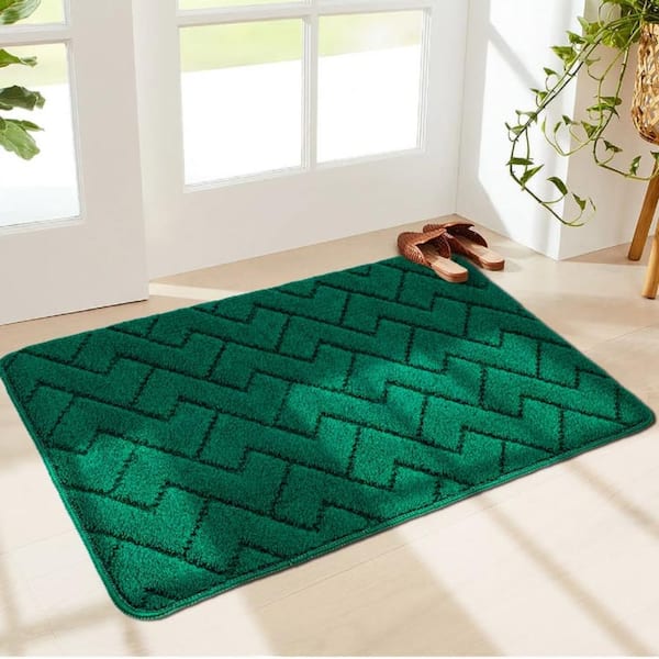 36"x59" Green Doormat – Machine Washable & Non-Slip Entryway Rug, Low Profile Dirt Trapper, Absorbent Floor Mat