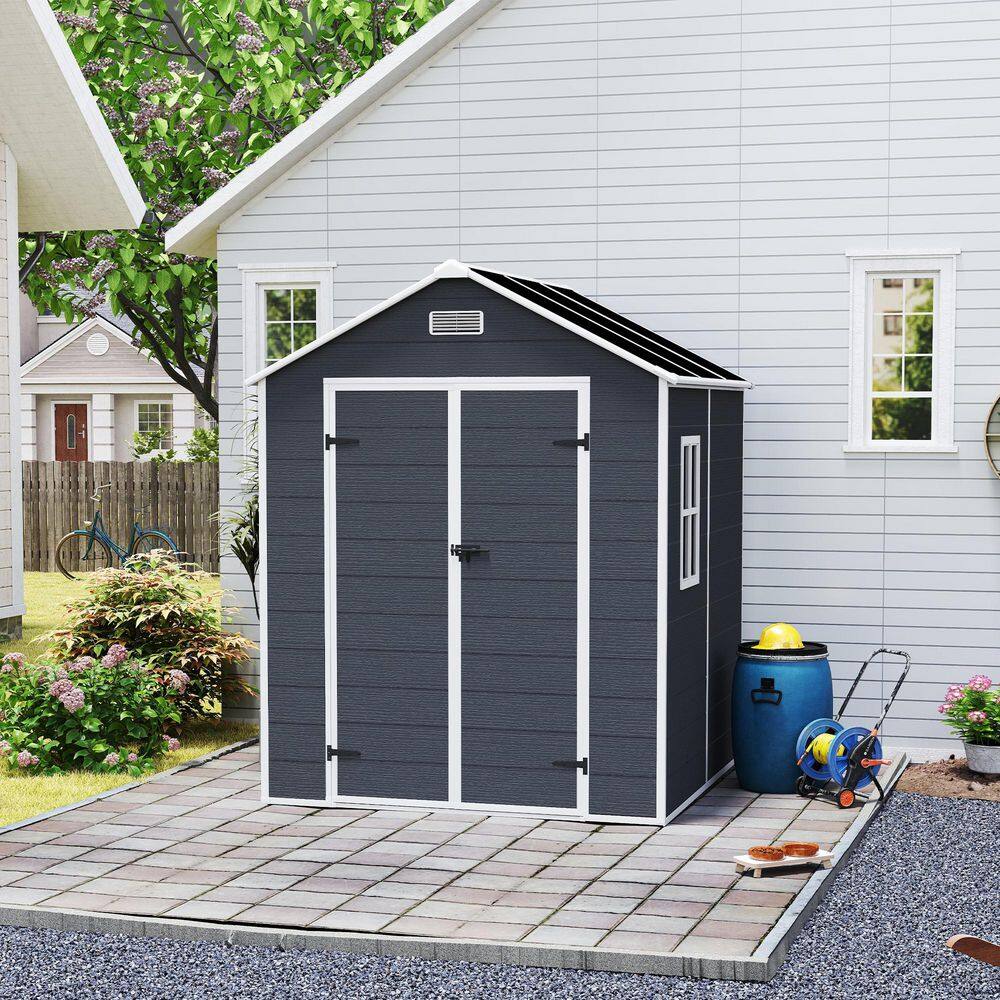 67 in. W x 67 in. D x 86 in. H Gray Polypropylene Outdoor Storage Cabinet with Lockable Door and Window (36 sq. ft. ) price history on PriceWatchPro