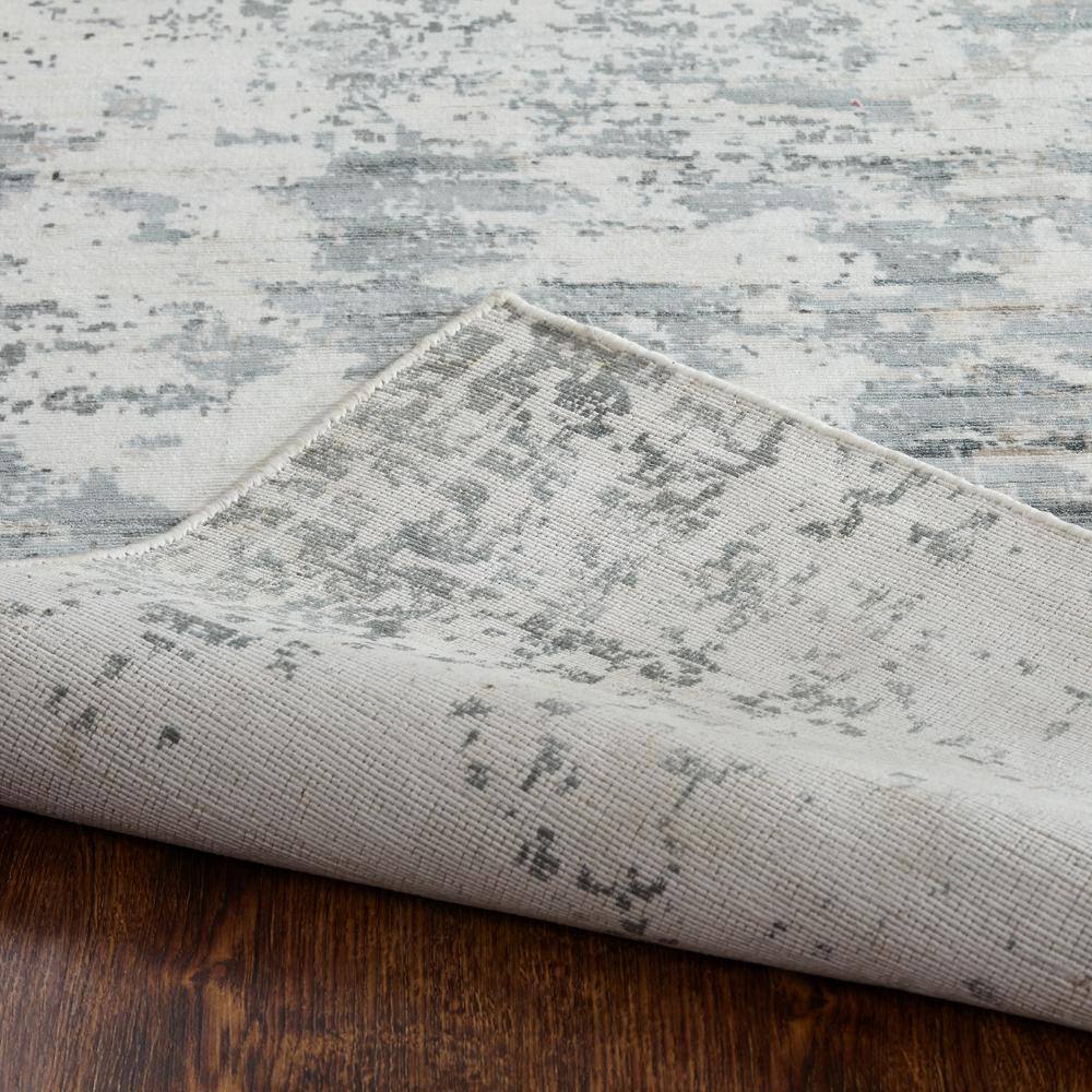 Gray and Sky Abstract High Pile Area Rug