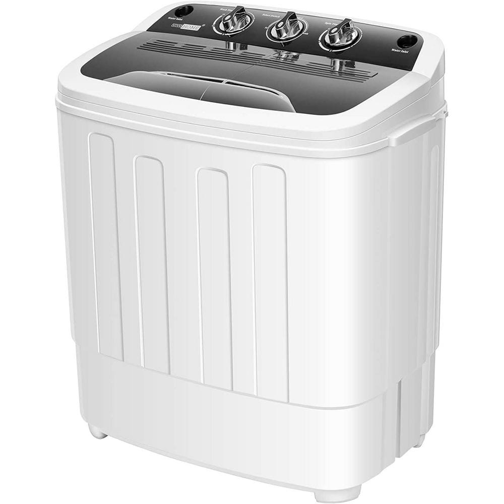 Costway 13lbs Portable Semi-Automatic Twin Tub Wash Machine w/ - See Details - Grey
