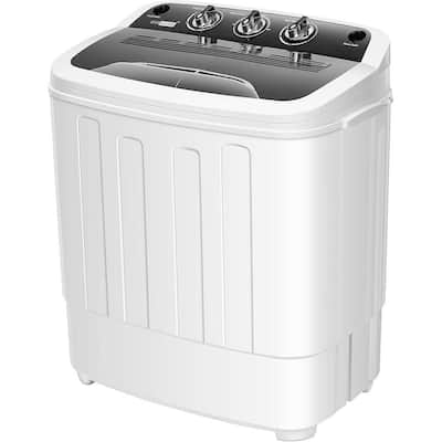 Twin Tub 23.2 in. 0.78/0.42 cu. ft. Mini Portable Top Load Washing Machine with Drain Hose in White