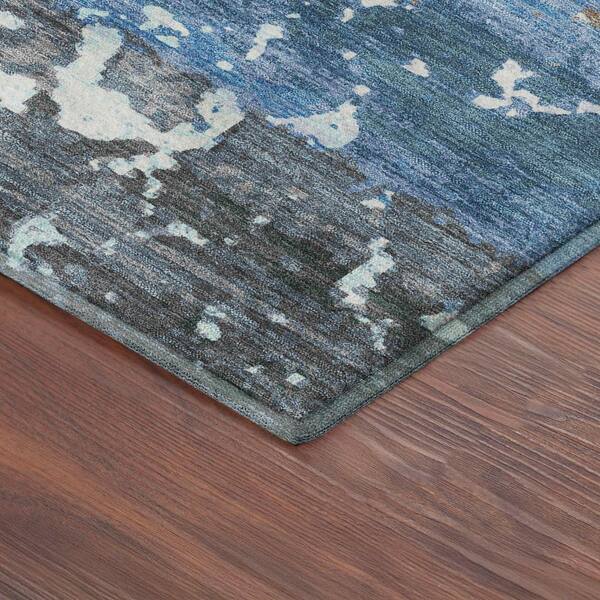 Mayfield Premium Machine Washable Abstract AMF2398 Blue 10 ft. x 14 ft. Area Rug