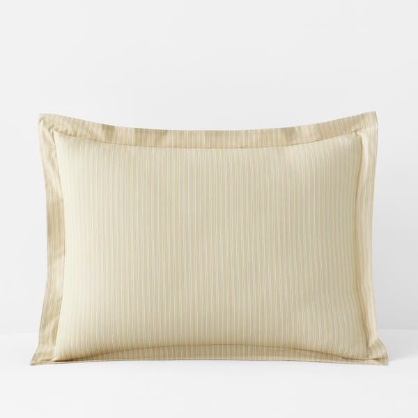 The Company Store Company Cotton Mariel Stripes Gold Cotton Percale King Sham