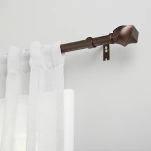 Twist 66 in. - 120 in. Adjustable Length 1 in. Single Curtain Rod Kit in Oil Rubbed Bronze with Twist Finial