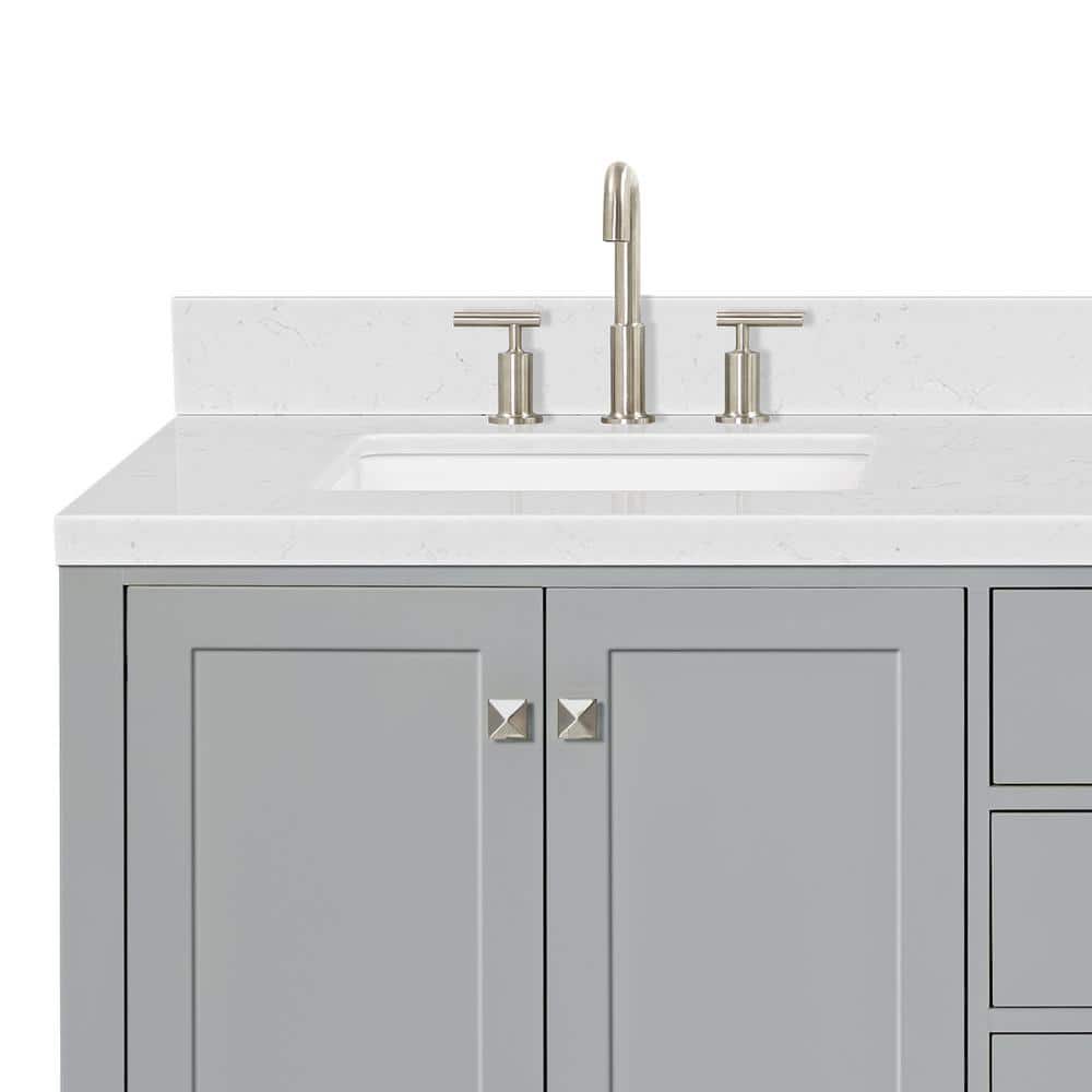 Cambridge 72" Gray Double Sink Vanity with Quartz Top