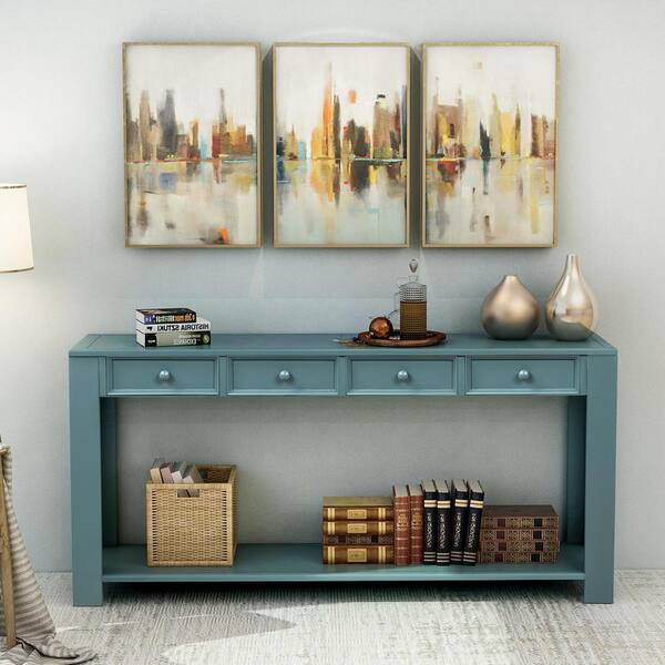 ANBAZAR Espresso Storage Cabinet Console Table with 2-Drawers and