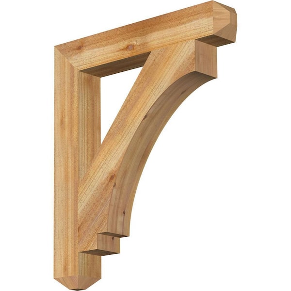 Ekena Millwork 4 in. x 30 in. x 26 in. Western Red Cedar Imperial Craftsman Rough Sawn Bracket