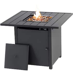 28 in. 40000BTU Iron Fire Pit Table, Outdoor Auto-Ignition Fire Table