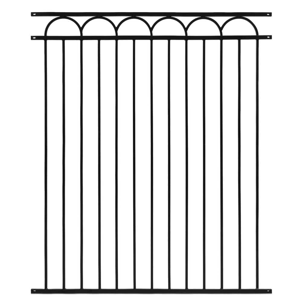 Heavy Duty, Anti-Rust 5 ft. x 6 ft. Black Steel Space Bar Arc Decorative Garden Fence Panel (1-Pack) price history on PriceWatchPro