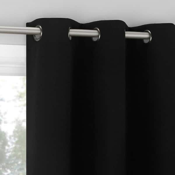 Sheridan Magnetic Closure Black Layered 40 in. W x 63 in. L Grommet 100% Blackout Curtain (Set of 2)