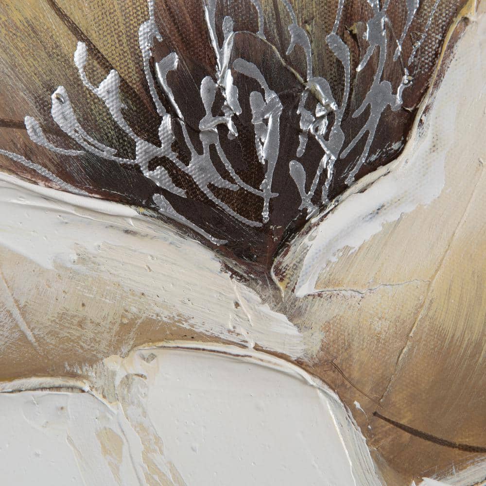 Full Bloom Beige and Brown Floral Canvas Wall Art