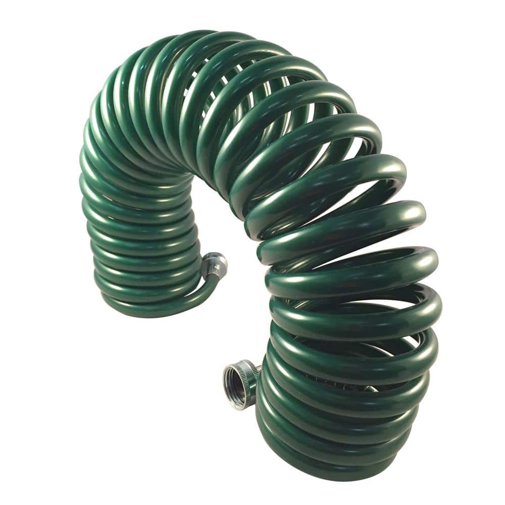 25FT Coiled Boat Hose  Coil Hose Water Hoses Expandable Perfect Coil Water  Hose RV Wash Water Hose Spring Washdown Short Small 25 Foot Coiling Garden  Marine Grade 3/4 Inch Connectors Self
