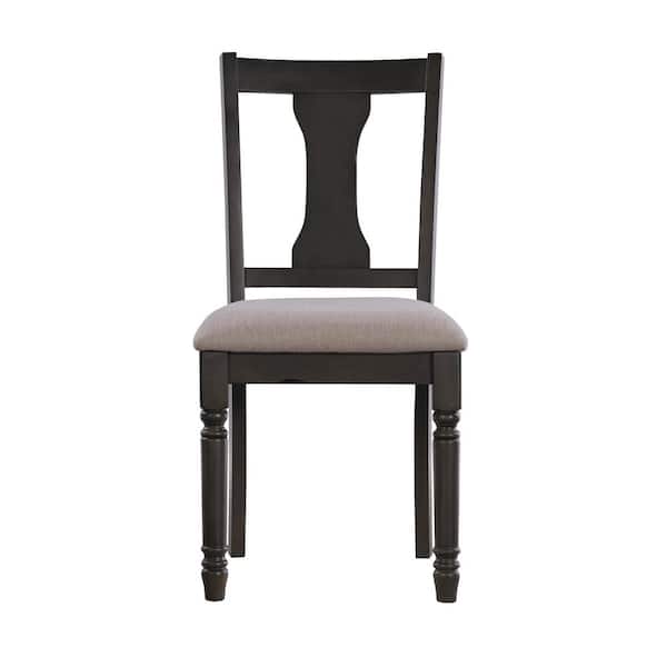 Powell Company Angie Grey Wood Dining Chair with Light Grey Upholstery (Set of 2)