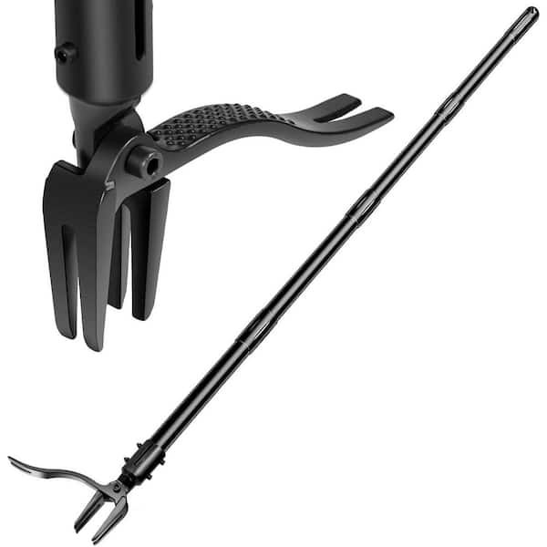 Weed Puller Tool with 4 Claw Head and Long Adjustable Handle for Different Heights Garden Weeding Made Easy