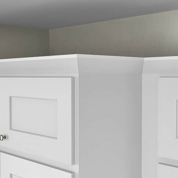 96 in. W x 0.7 in. H x 3.3 in. D in White Shaker Angled Crown Molding