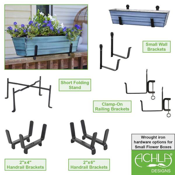 ACHLA DESIGNS Small Galvanized Steel Flower Box Planter With Wall