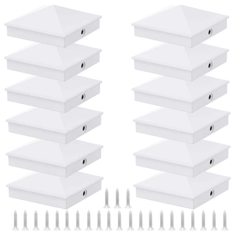 3.5 in. x 3.5 in. Matte Black Aluminum Pyramid Fences Post Caps for 4 in. x 4 in. Top Rail Wood Posts, White (12-Pack) price history on PriceWatchPro