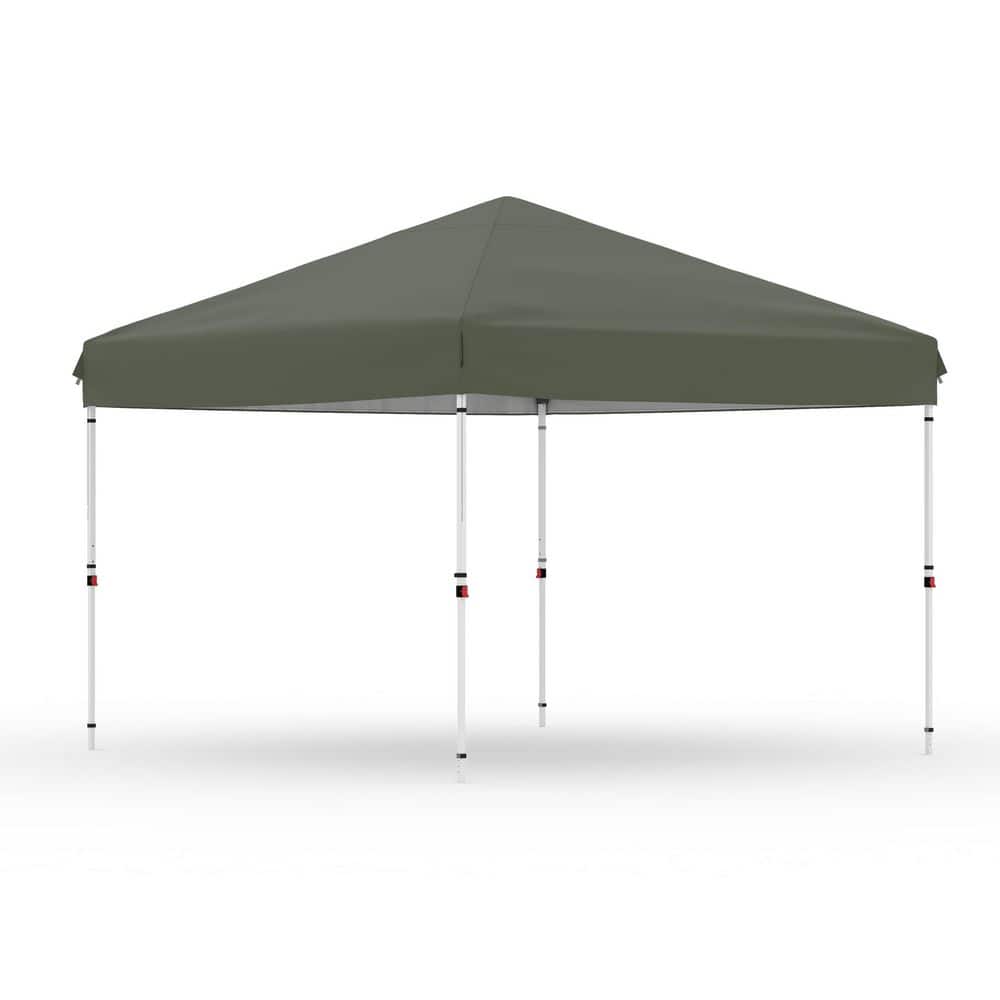 10 ft. x 10 ft. Square Gray Pop Up Canopy Tent with Heavy Duty Instant Shelter 1-Person Setup No Sidewalls price history on PriceWatchPro