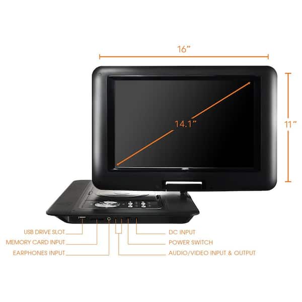 Trexonic 14.1 in. Portable DVD Player 985109880M - The Home Depot
